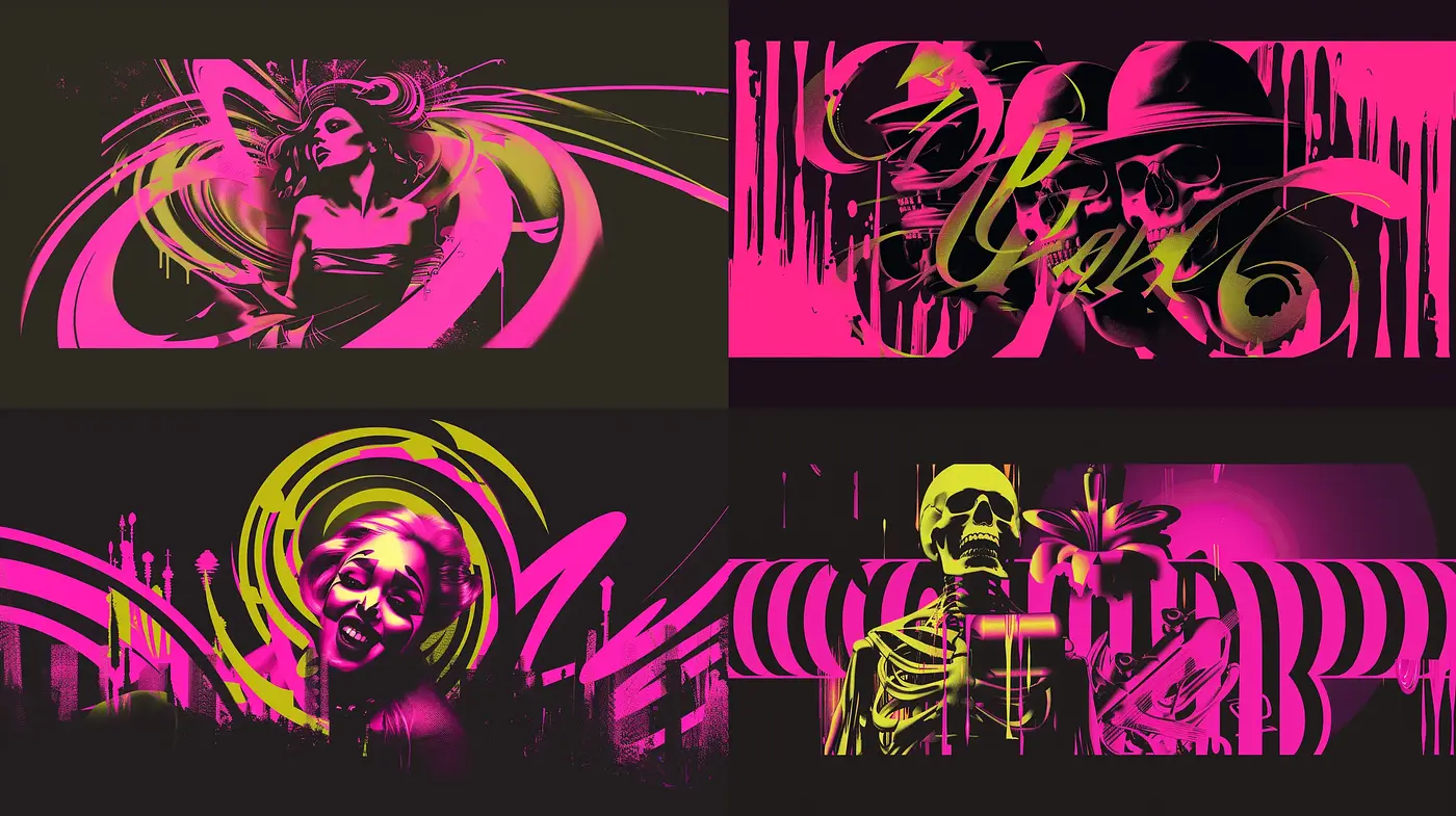 Neon Noir Graffiti Fusion - Midjourney sref style