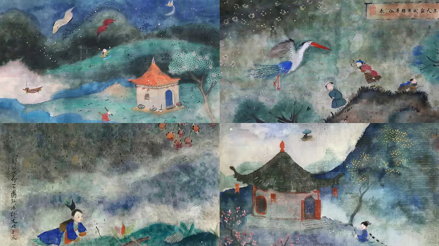 Ethereal Dreamscape in East Asian Ink Wash - Midjourney sref style