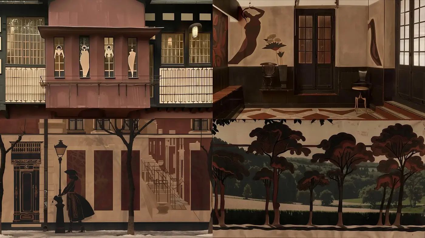 Homage to Muted Hues: A Cinematic Interpretation of Stylized Vintage Urbanity - Midjourney sref style
