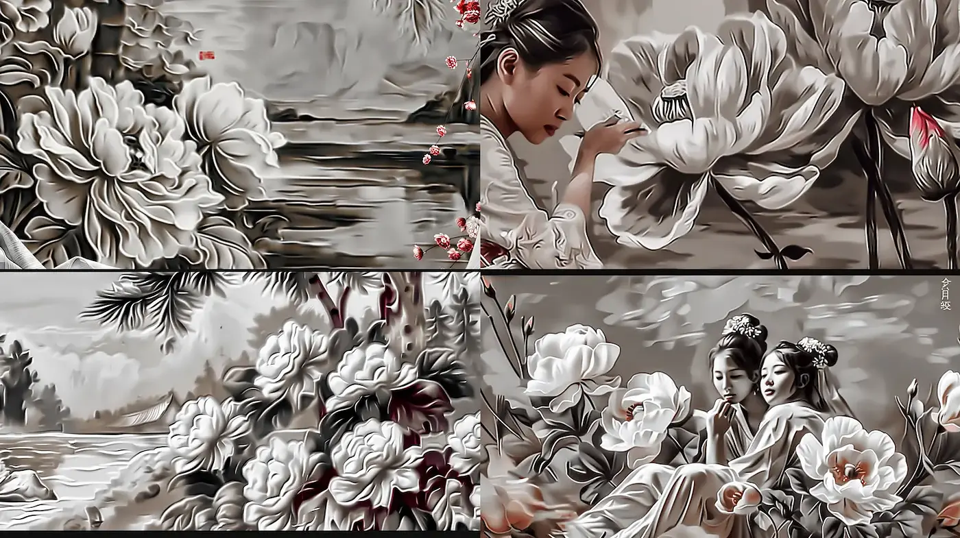 Elegant Floral Depictions with a Serene Ambiance - Midjourney sref style