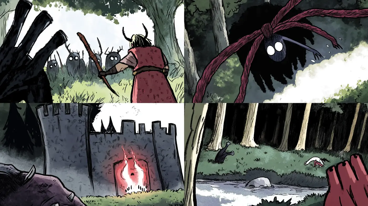 Enigmatic Forest Tales in Stylized Illustration - Midjourney sref style