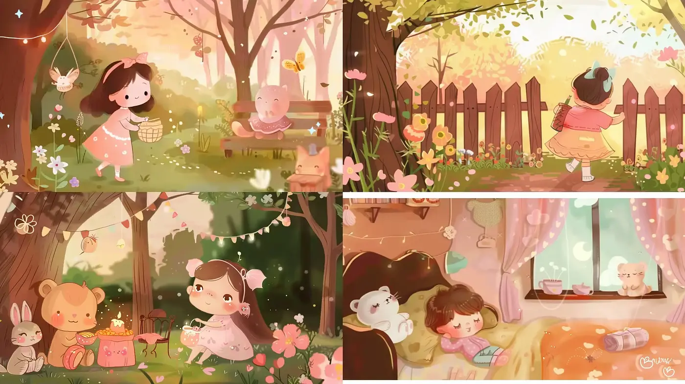 Soft Pastel Dreamscape of Whimsical Childhood - Midjourney sref style