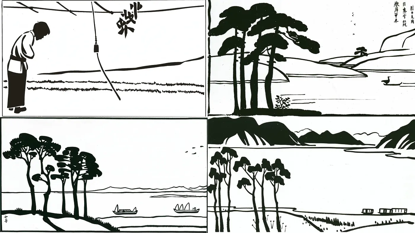 Monochromatic Serenity: A Harmony of Ink and Simplicity - Midjourney sref style