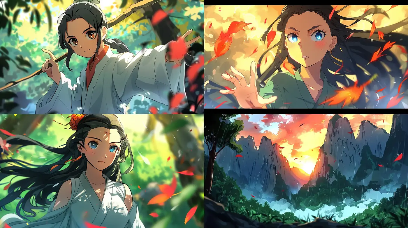 Ephemeral Autumn Dreamscape in Anime Artistry - Midjourney sref style