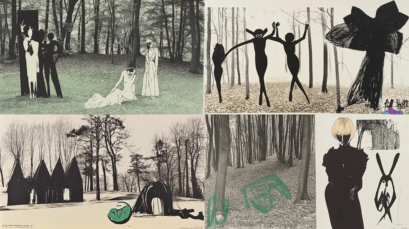 Monochromatic Enigma: A Homage to Surrealist Expressions - Midjourney sref style