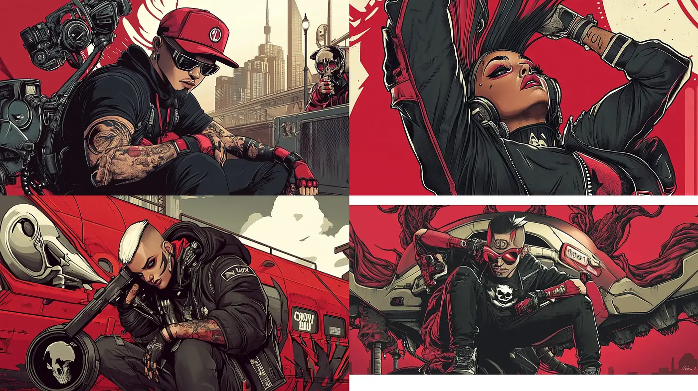 Cyberpunk Revival with Graphic Novel Flair - Midjourney sref style