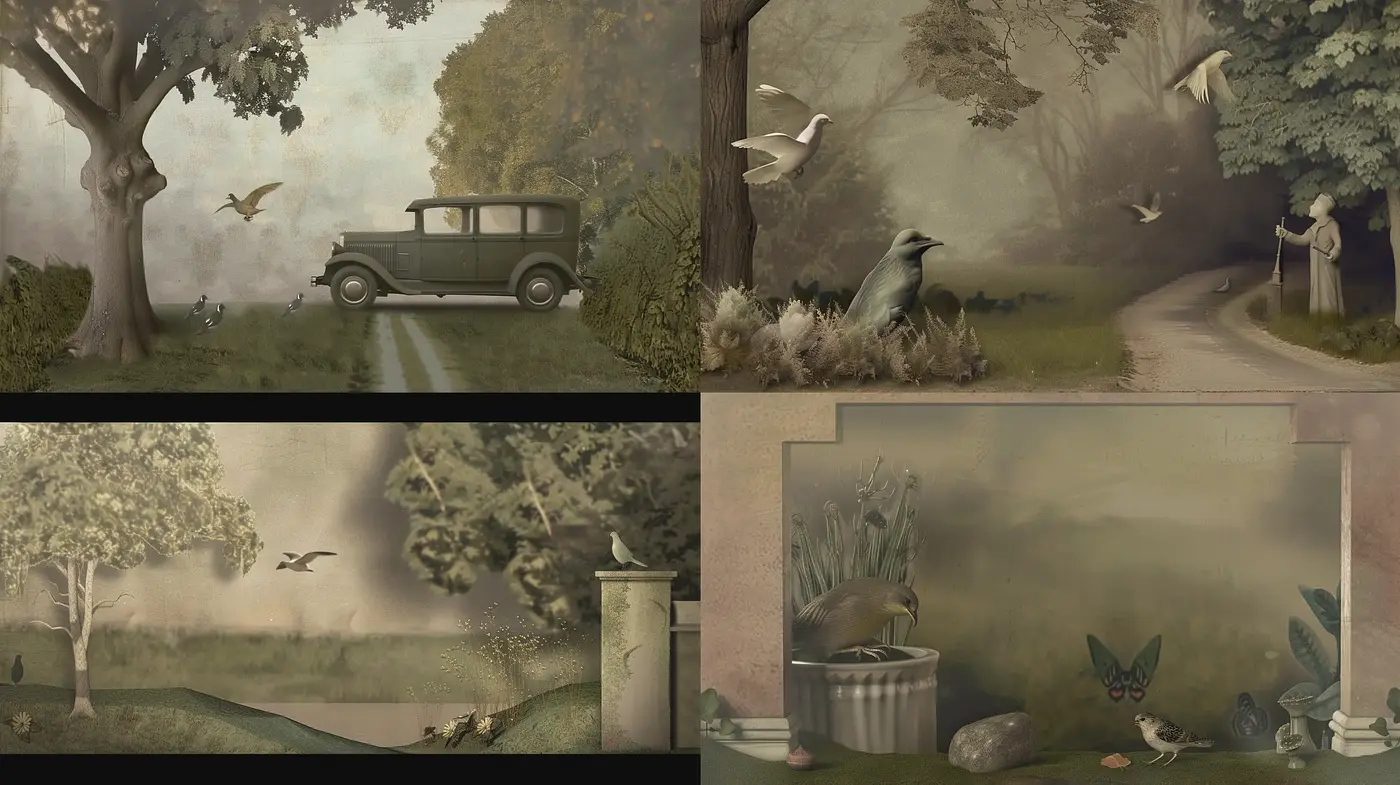 Whispered Echoes of a Dreamy Pastoral Scene - Midjourney sref style