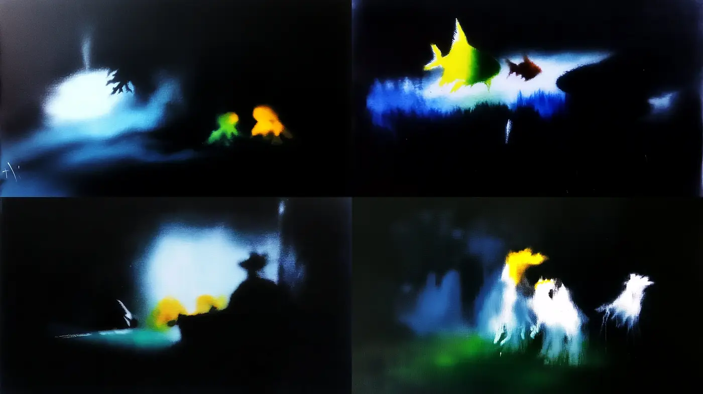 Ethereal Nocturne: A Consistent Melody of Abstract Nights - Midjourney sref style