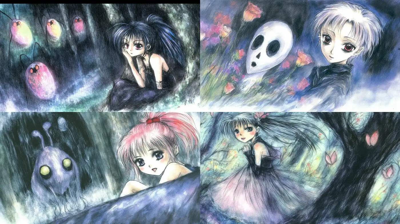 Ethereal Whimsy: An Anime-Inspired Enchantment with Soft, Dreamlike Qualities - Midjourney sref style