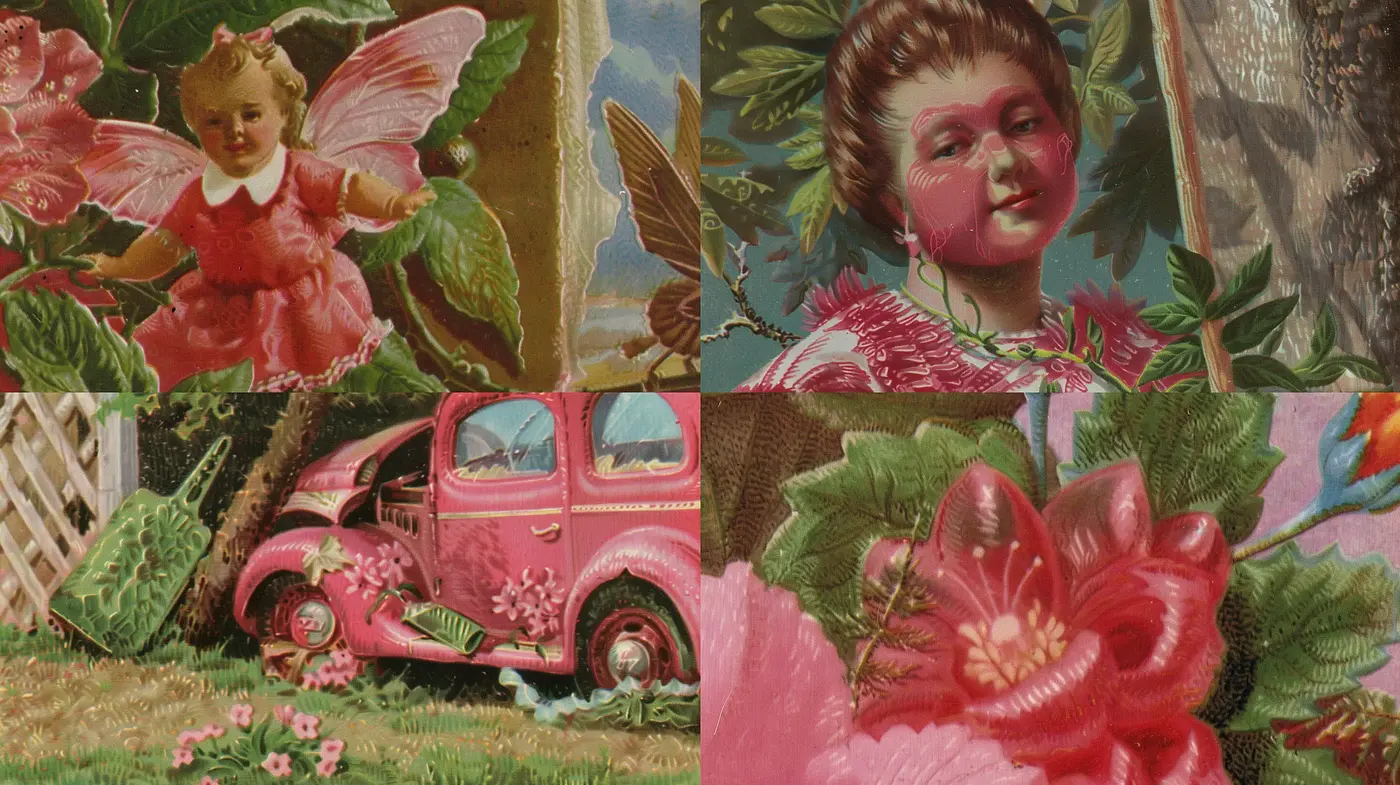 Whimsical Storybook Reverie with Vibrant Botanical Accents - Midjourney sref style