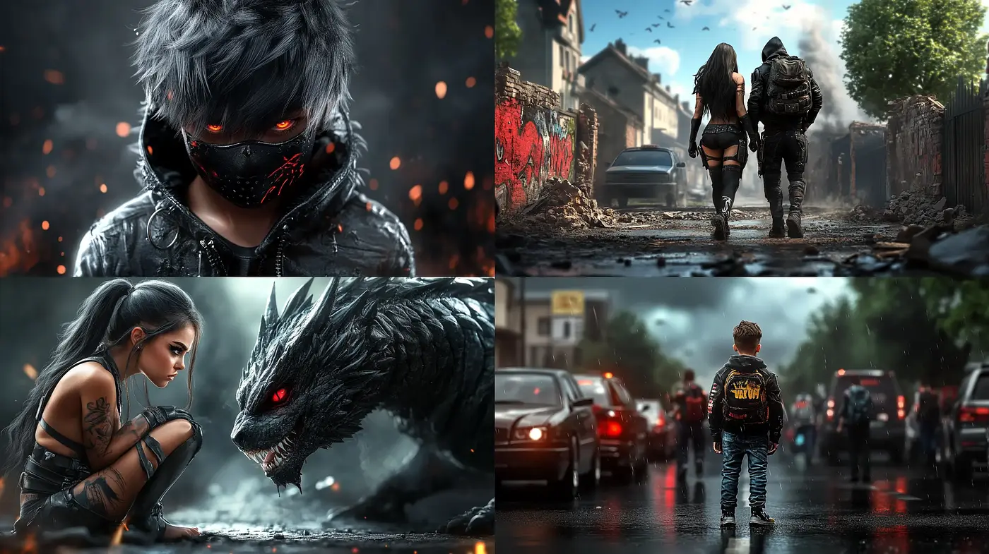 Dramatic Cinematic Tableaux with Gritty Textures and Moody Tones - Midjourney sref style