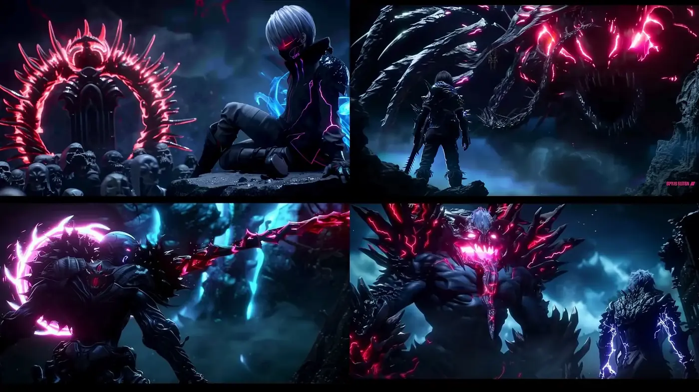 Ethereal Nocturne of Luminescent Agony: A Dark Fantasy Digital Art Vision - Midjourney sref style