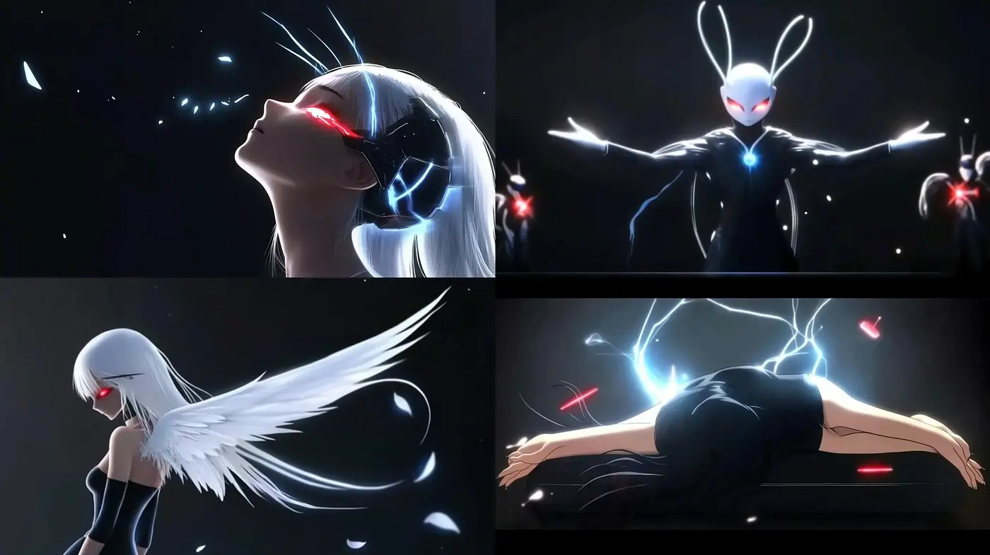 Neon Contrast Fantasia: A Dance of Light and Shadow in Contemporary Digital Art - Midjourney sref style