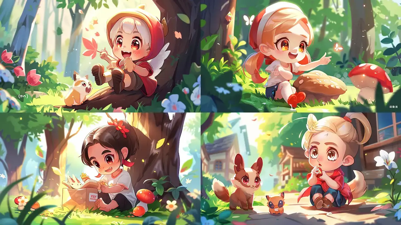 Charming Whimsical Illustrations with a Playful Atmosphere - Midjourney sref style