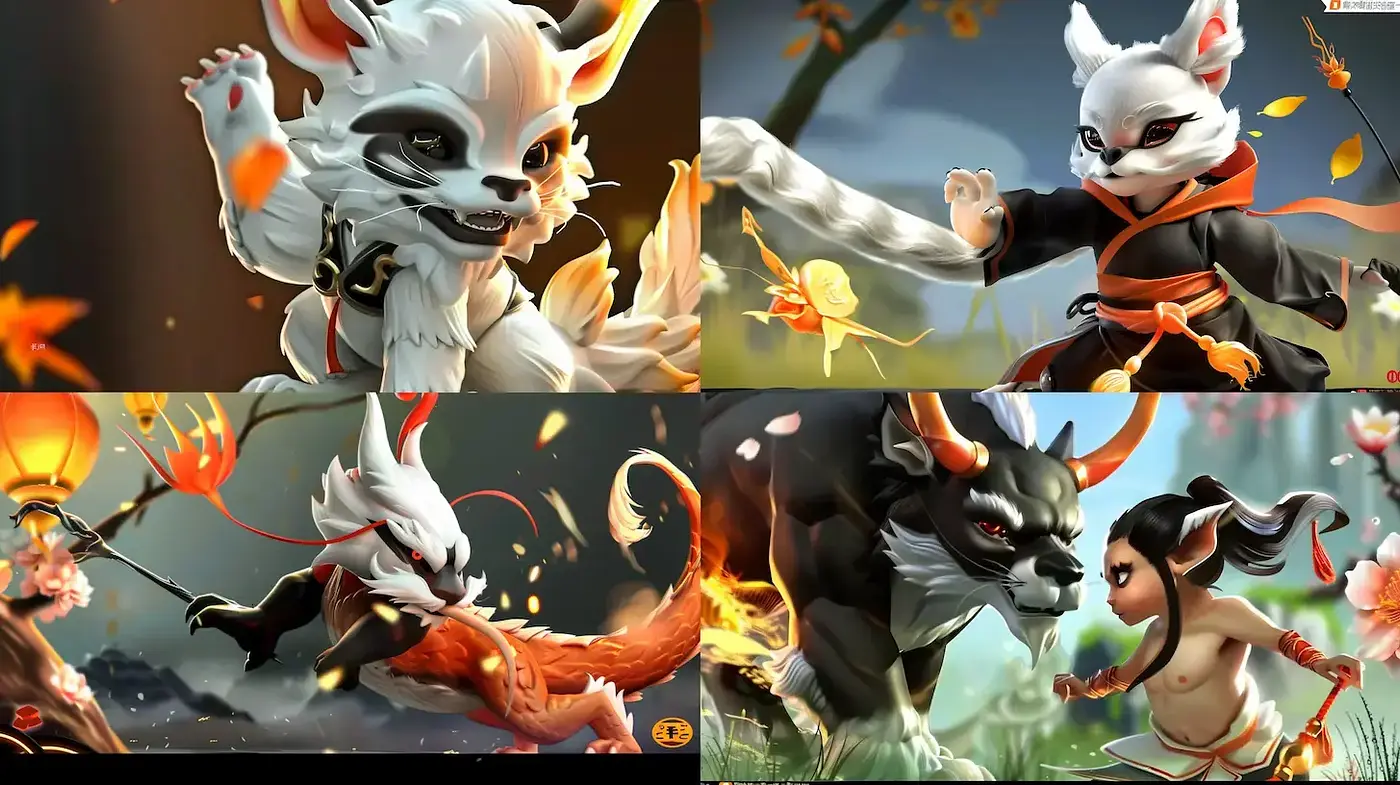 Dynamic and Playful Fantasy Style with Enchanting Natural Elements - Midjourney sref style