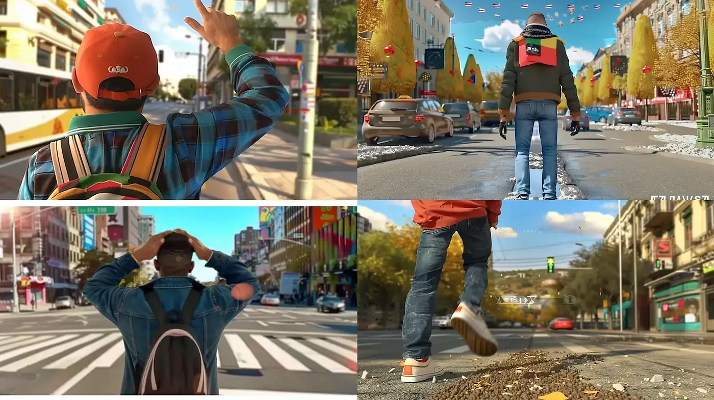 Vibrant Urban Explorations with a Whimsical Flair - Midjourney sref style