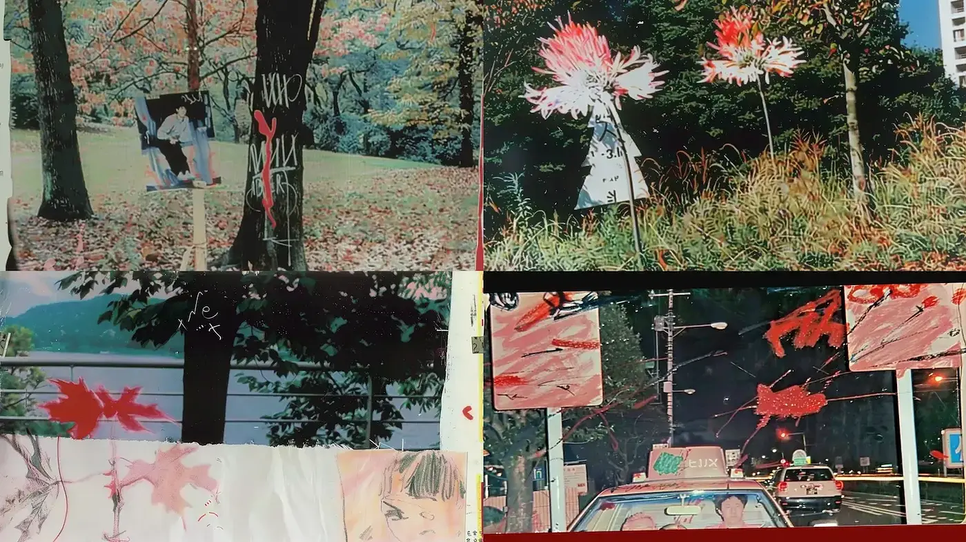 Eclectic visual narrative with overlapping textures and colors - Midjourney sref style