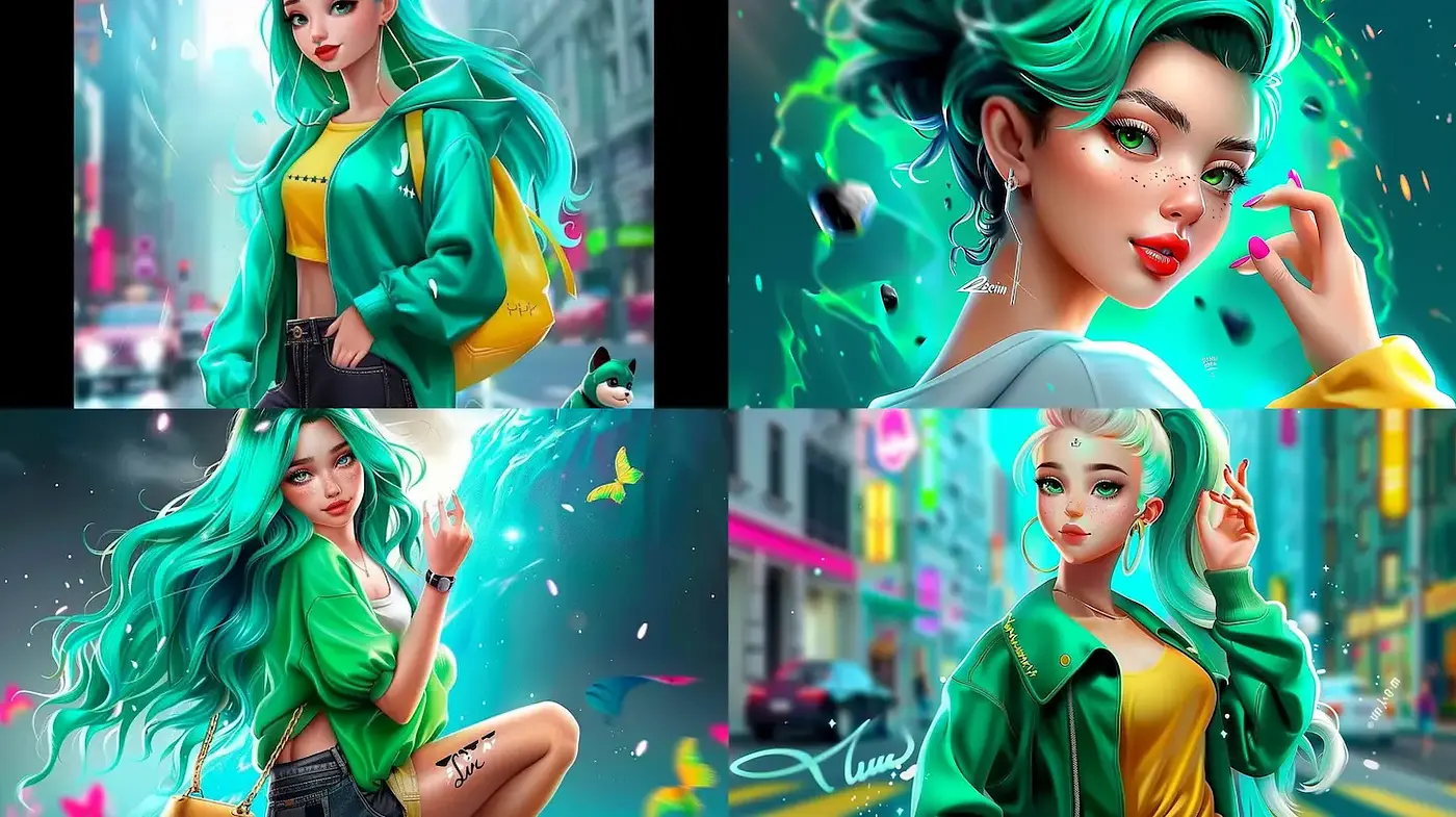 Vibrant and Energetic Urban Aesthetic with a Touch of Fantasy - Midjourney sref style