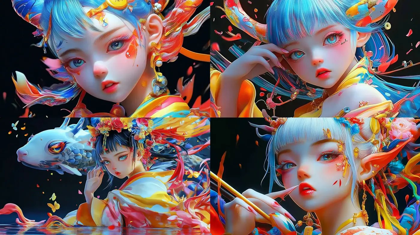 Surreal Dreamlike Fantasy: A Colorful Dive into Ethereal Realms - Midjourney sref style