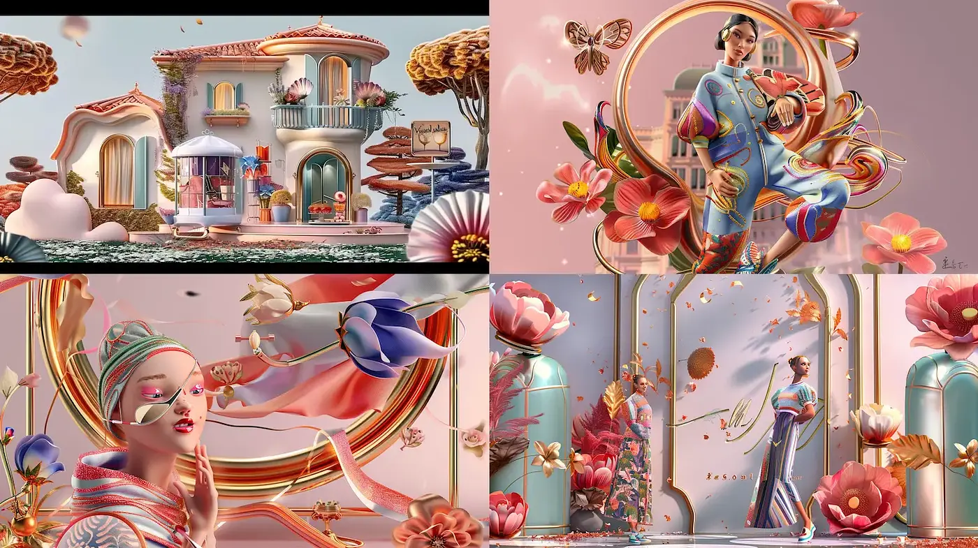 Whimsical and Ethereal Fusion of Colors and Forms - Midjourney sref style