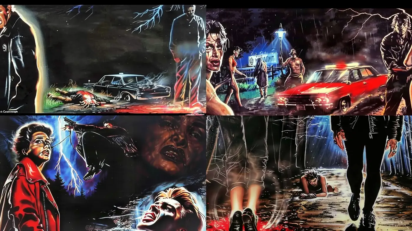 Noir-Inspired Retro Pulp Art Fusion - Midjourney sref style