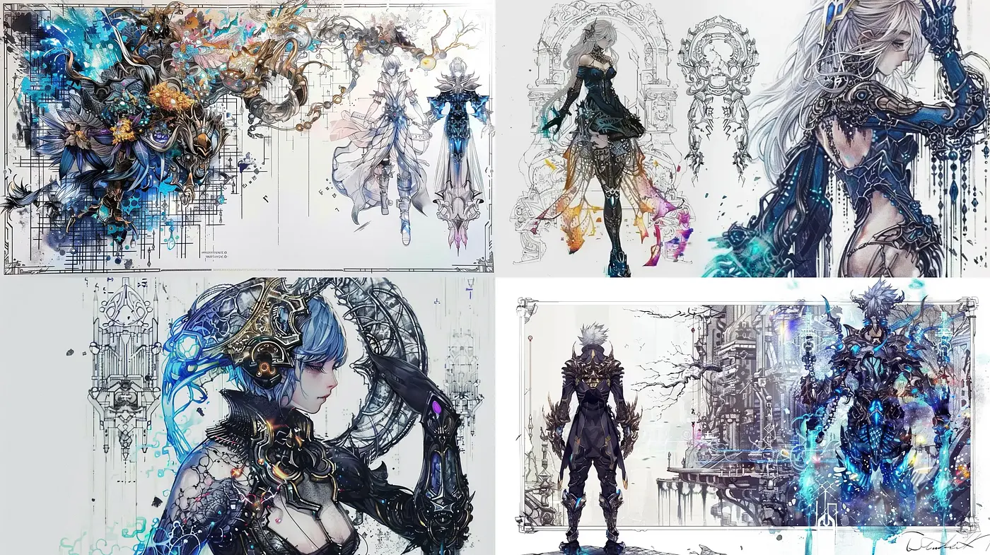 Mechanical Fantasy Fusion with Ethereal Overtones - Midjourney sref style