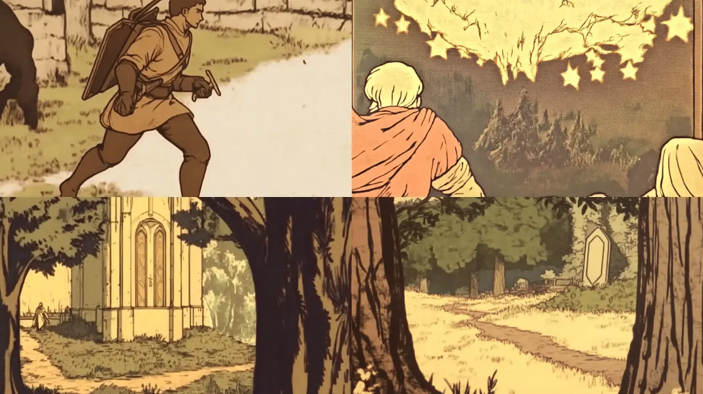 Sepia-Toned Storybook Aesthetic with Textured Illustration Consistency - Midjourney sref style