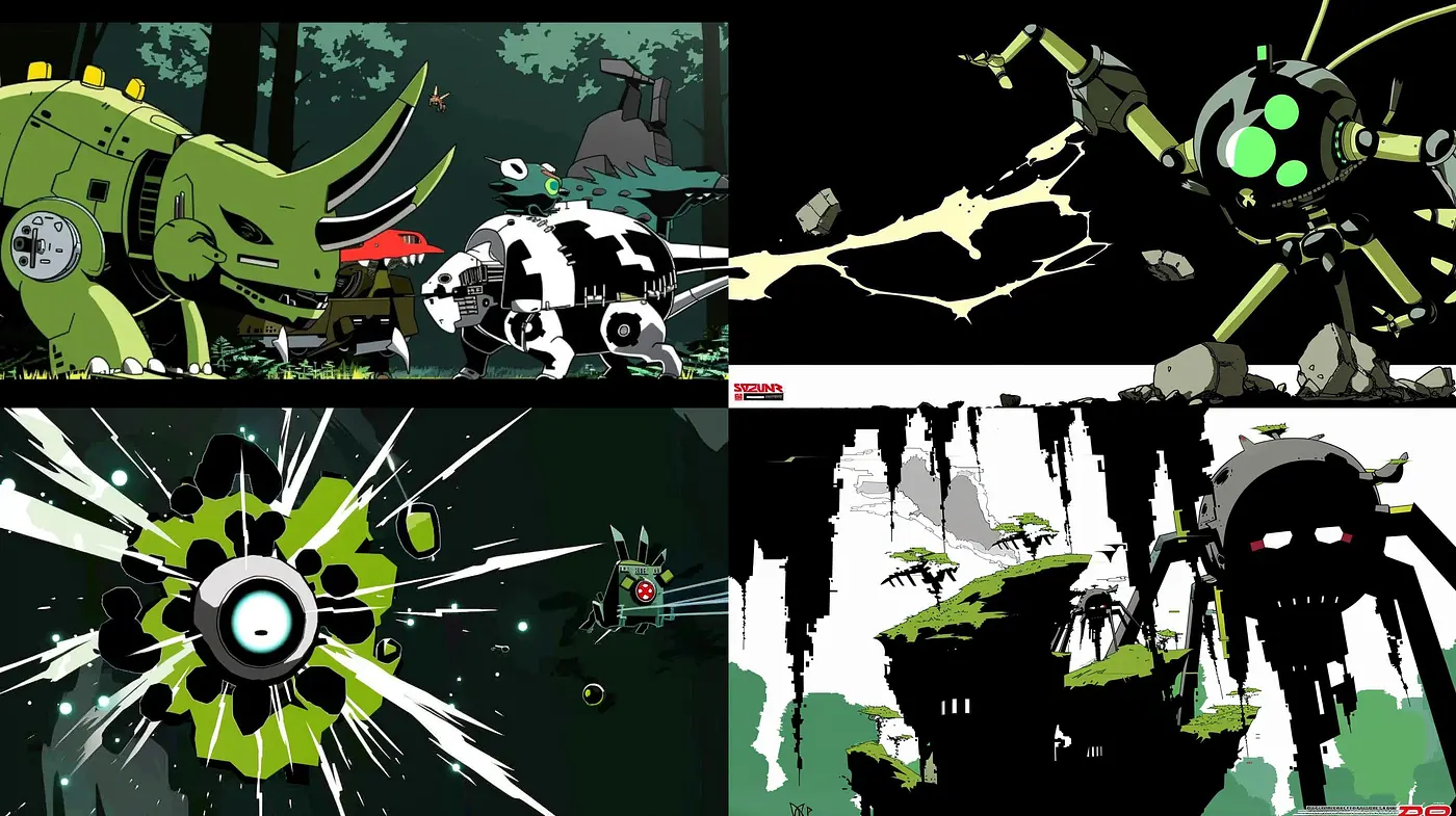 Futuristic Mechanical Menagerie: A Fusion of Dark Tones and Organic Machinations - Midjourney sref style