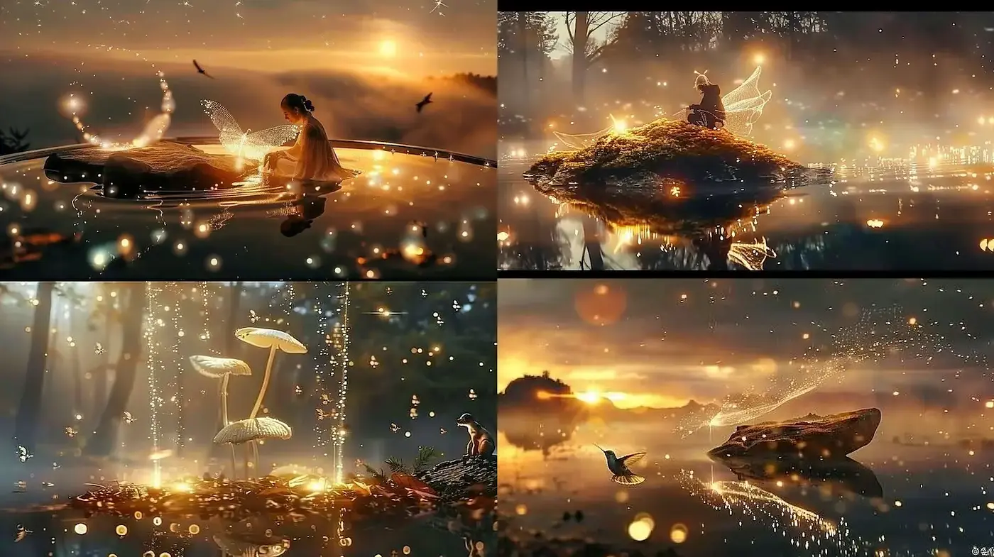 Ethereal and Dreamlike Fantasy Landscape with Enchanted Elements - Midjourney sref style