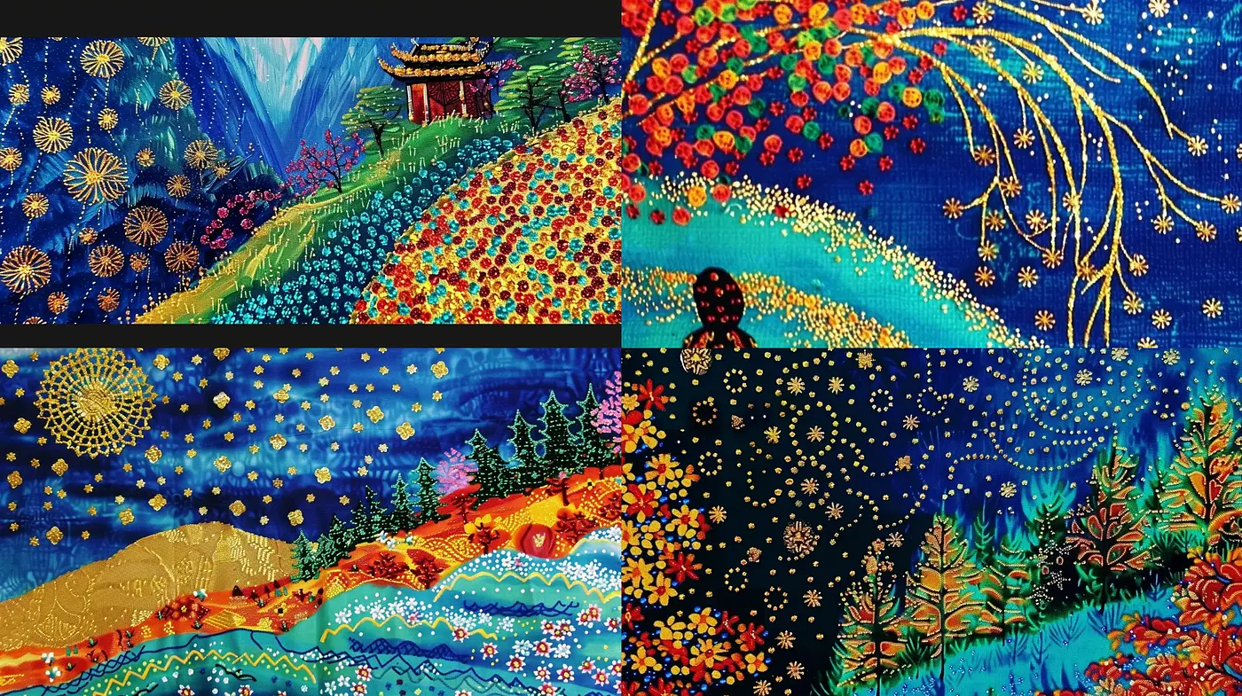 Luminous Dreamscape of Van Gogh-Inspired Vivid Textures - Midjourney sref style