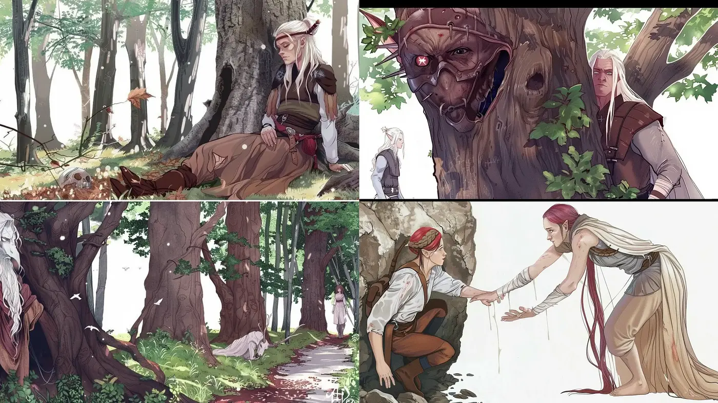Enchanted Forest Reverie: A Consistent Tale of Nature and Fantasy - Midjourney sref style