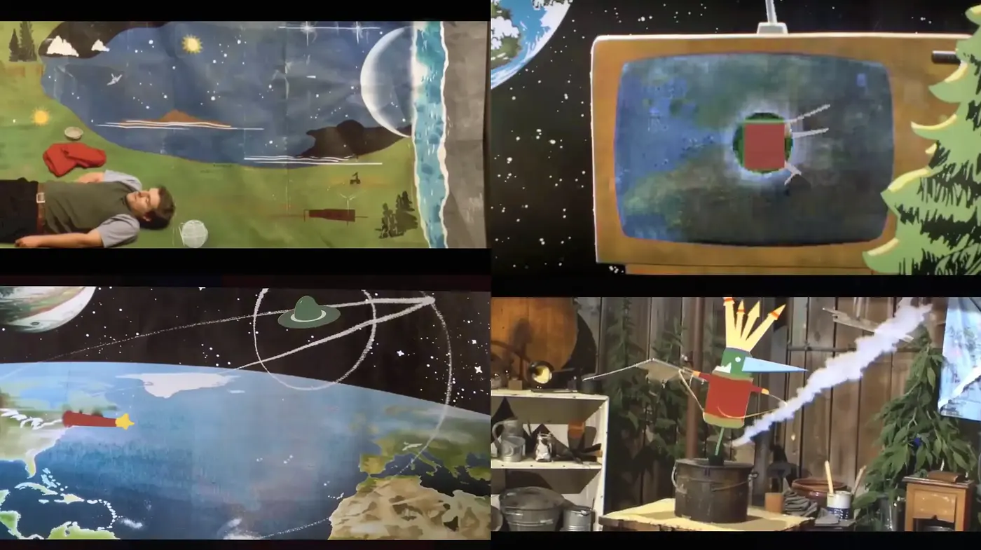 Whimsical Surrealist Dreamscape with Retrofuturistic Elements - Midjourney sref style