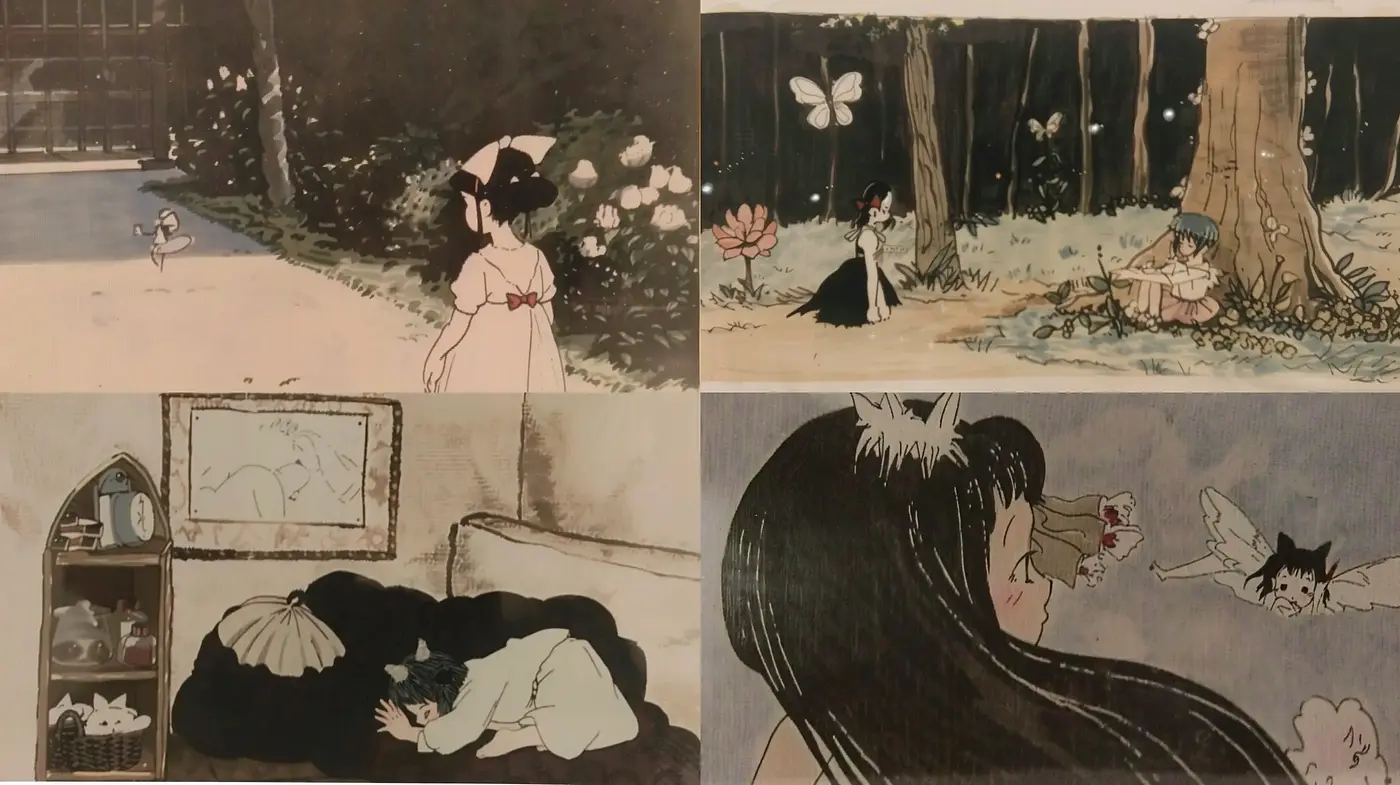 Whimsical Ink-Wash Elegance with Minimalist Ethereal Charm - Midjourney sref style