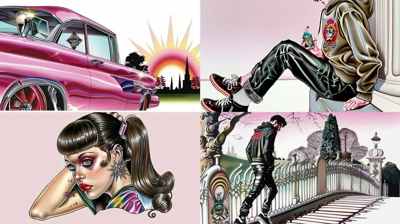 Vibrant and Retro Pop Art Influenced by 80s Nostalgia and Comic Styles - Midjourney sref style