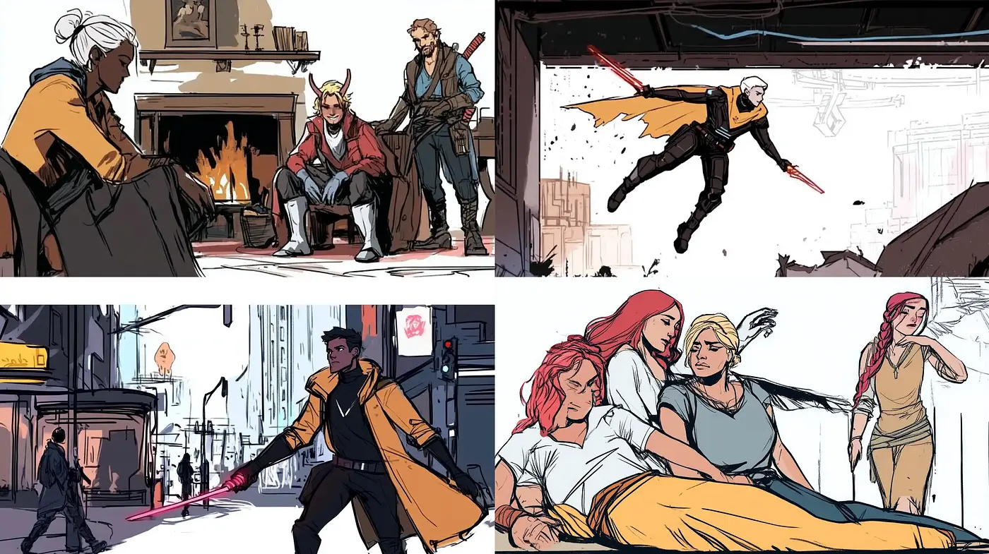 Dynamic Graphic Novel Panache - Midjourney sref style