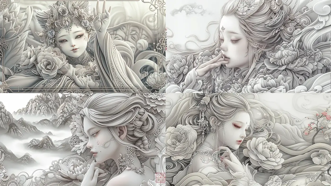 Intricate, ethereal craftsmanship with a serene atmosphere - Midjourney sref style