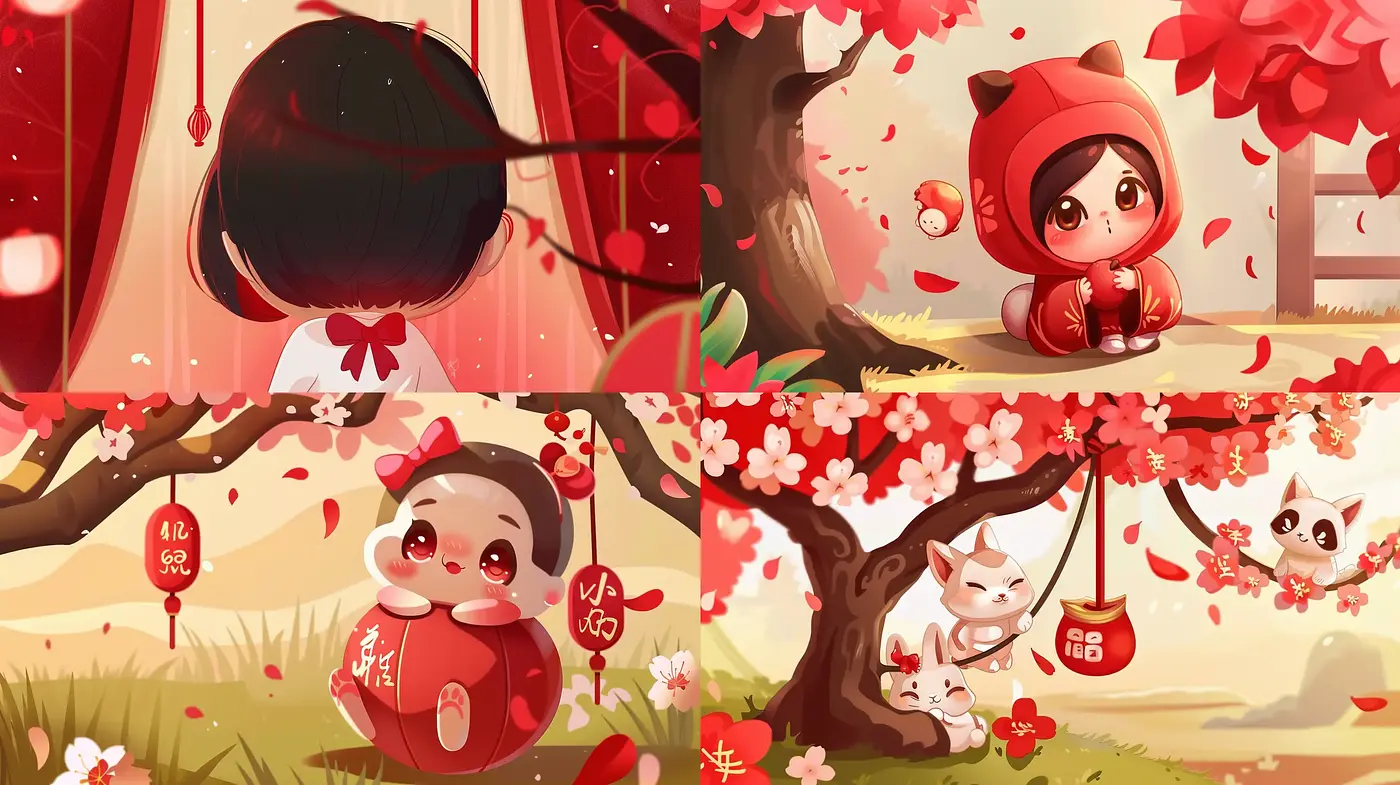 Cherry Blossom Bliss: A Whimsical Encounter of Spring and Manga Influence - Midjourney sref style
