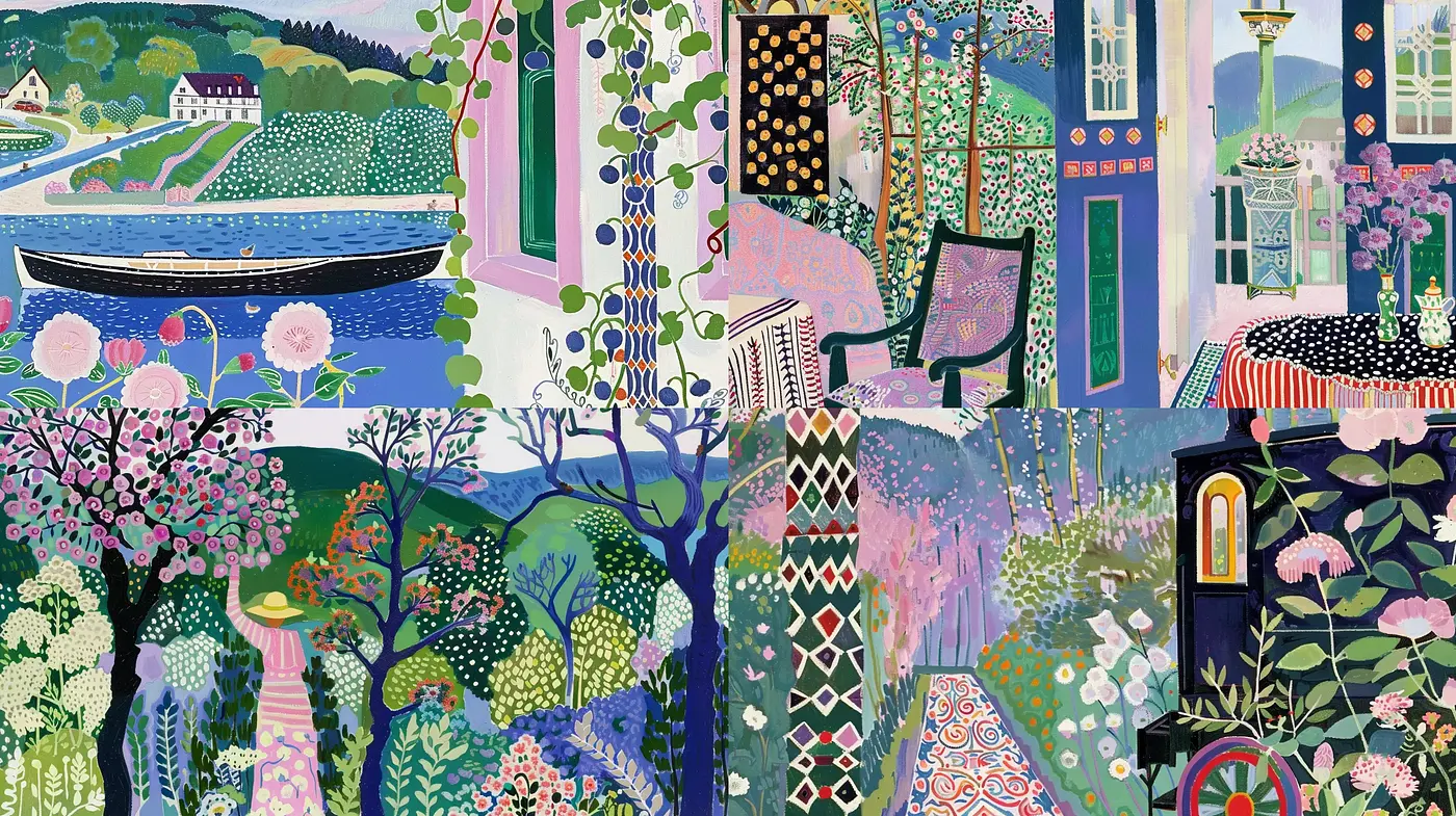 Enigmatic Garden of Patterned Whimsy - Midjourney sref style