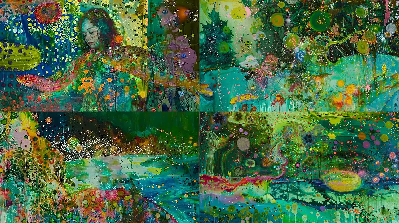 Vibrant Abstract Expressionism with Psychedelic Influences - Midjourney sref style