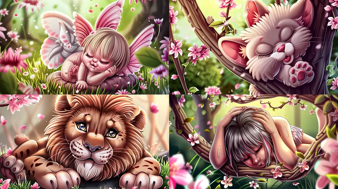 Enchanted Garden Whimsy: A Harmonious Fusion of Warm Hues and Soft Fantastical Imagery - Midjourney sref style