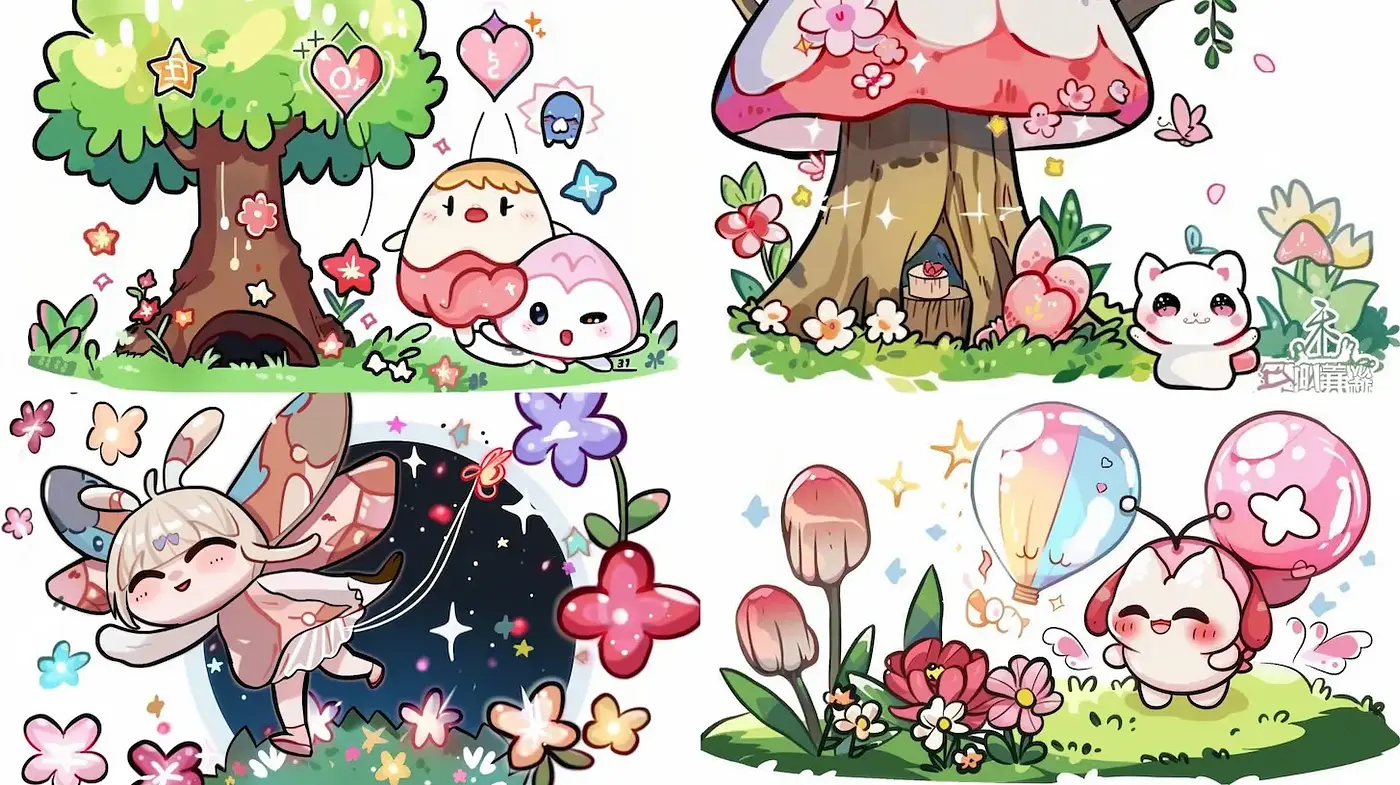 Charming Whimsical Illustrations with a Playful Aesthetic - Midjourney sref style