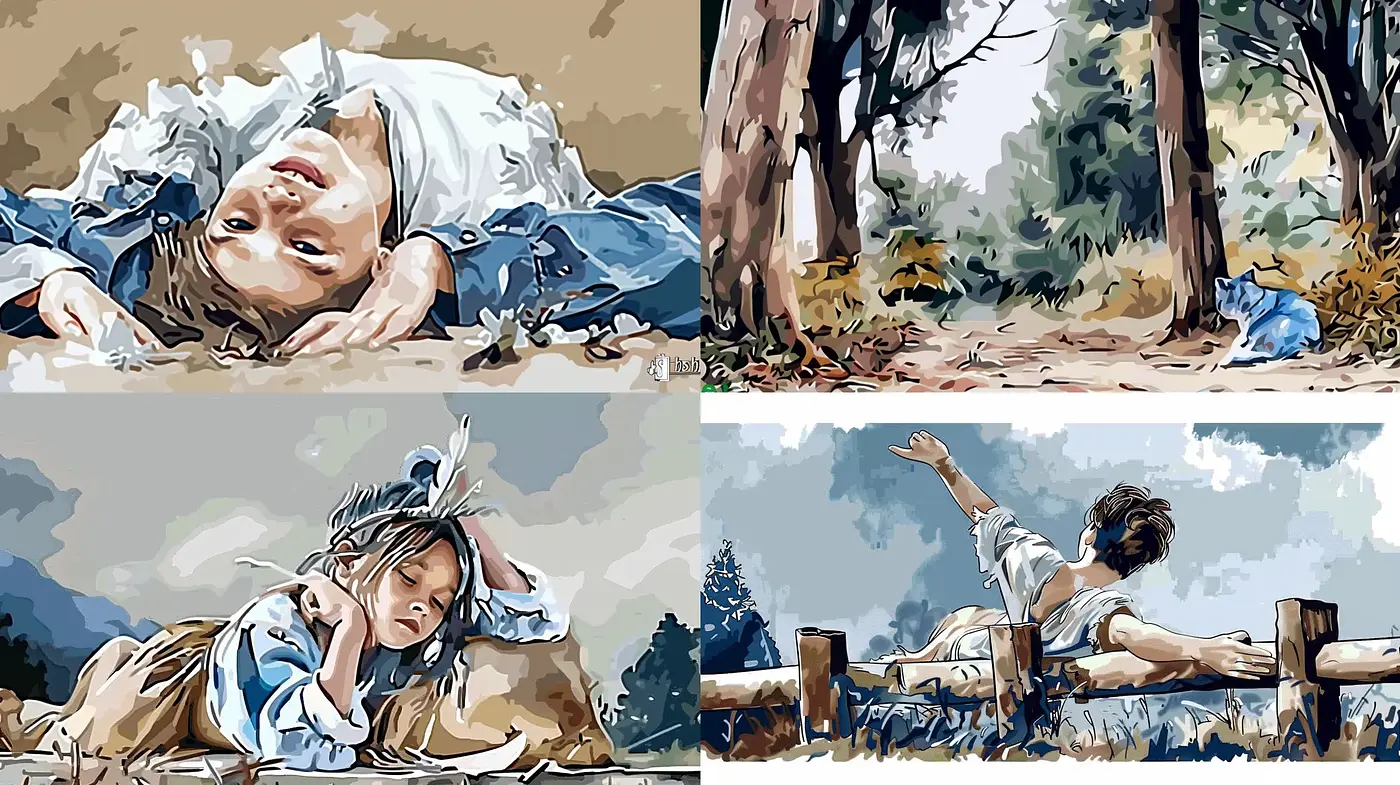 Contemporary Stylized Illustrative Tableaus with a Painterly Essence - Midjourney sref style
