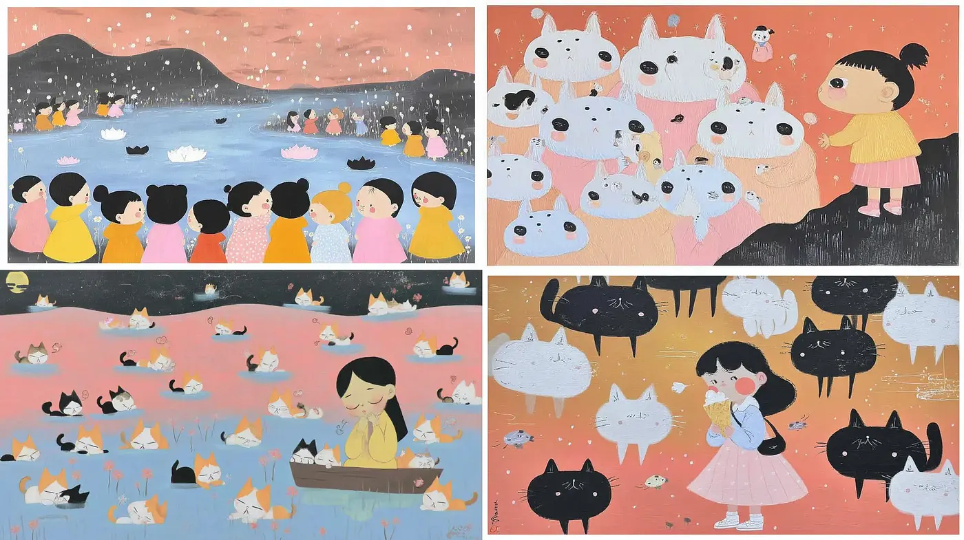 Colorful and Whimsical Illustrative Style with Underlying Playfulness - Midjourney sref style