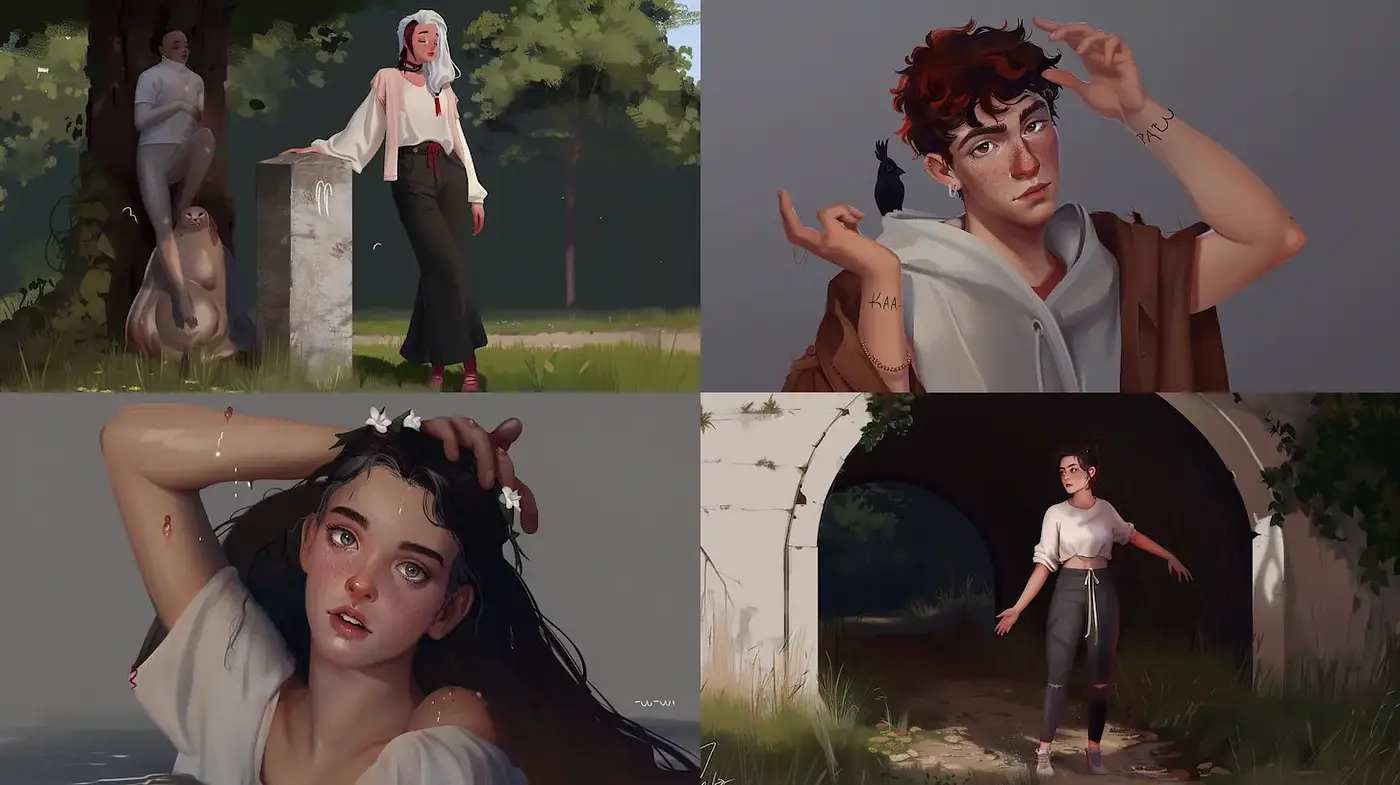 Whimsical and Ethereal Portraits with a Contemporary Fantasy Touch - Midjourney sref style