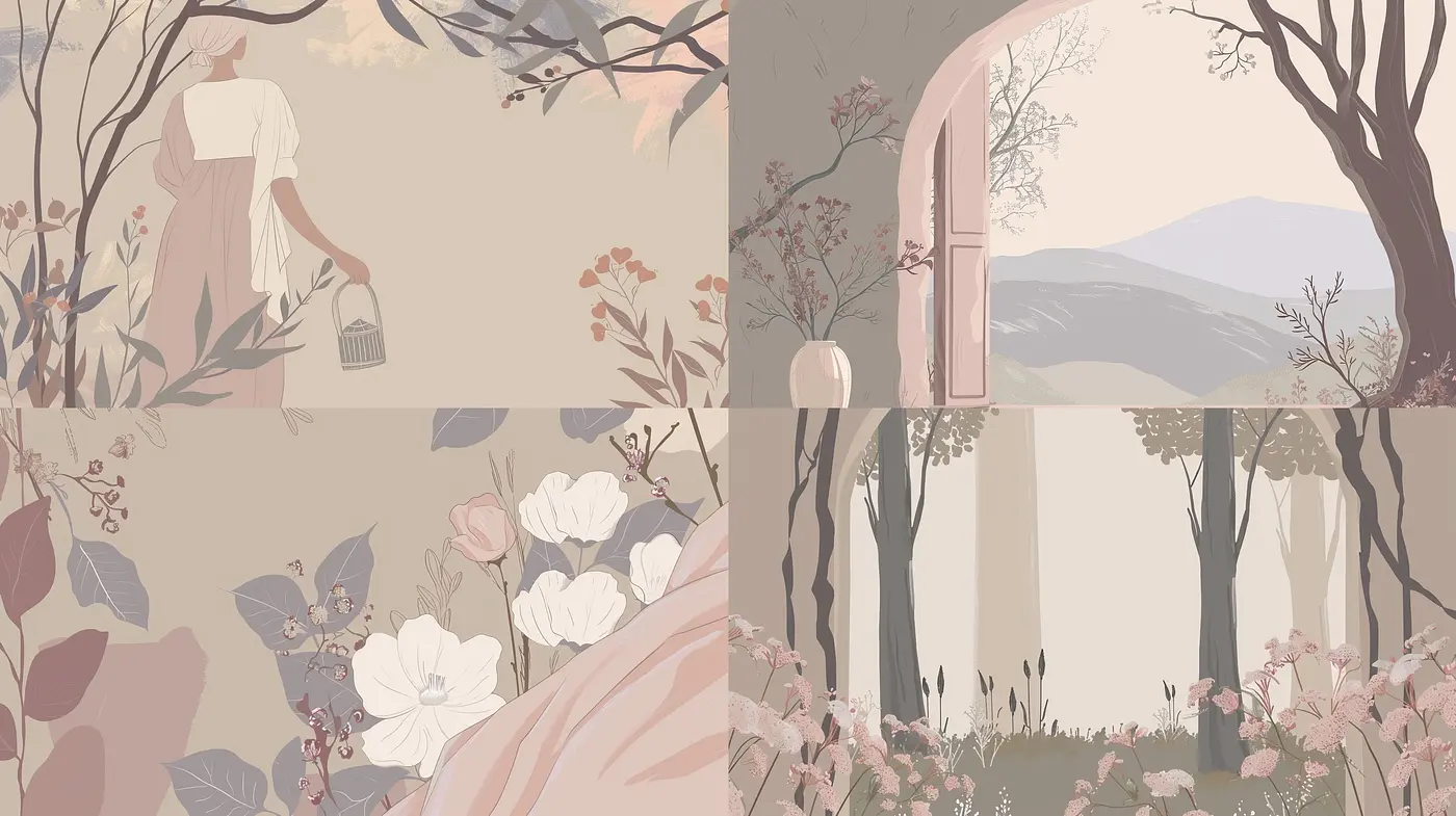 Pastel Serenity: A Harmonious Blend of Soft Hues and Nature-Inspired Tranquility - Midjourney sref style