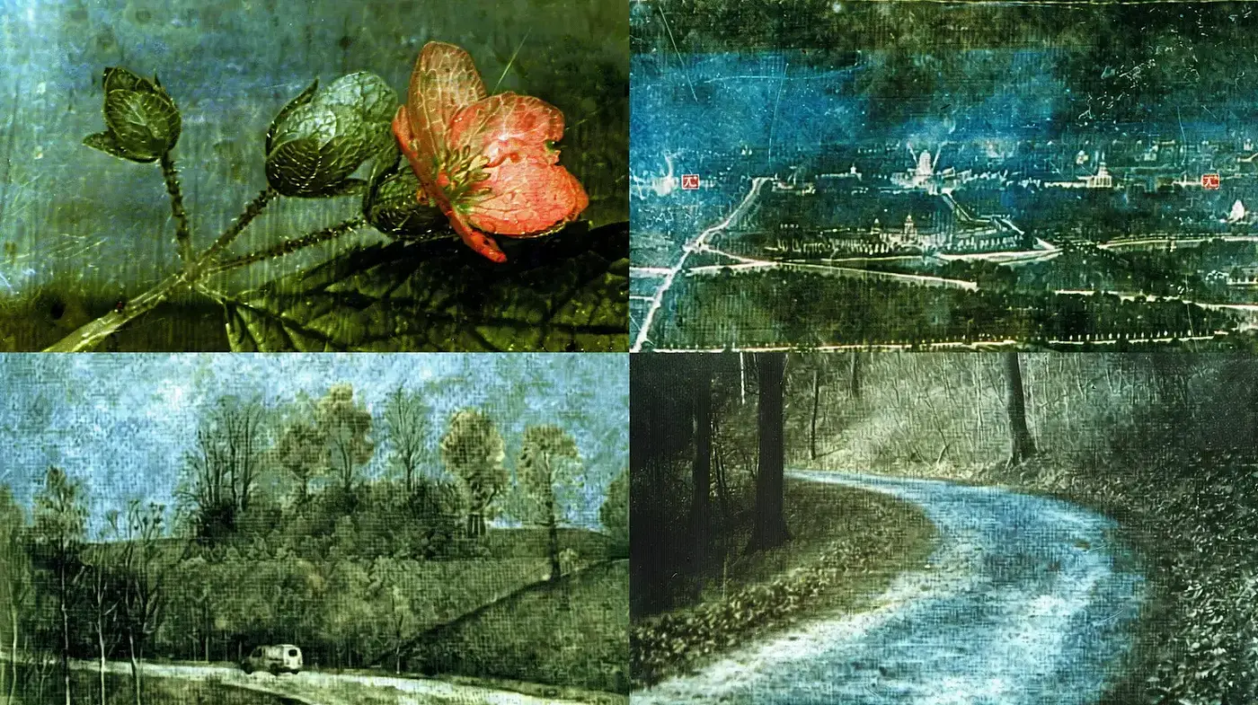 Ethereal Vintage Landscapes with Organic Textures - Midjourney sref style