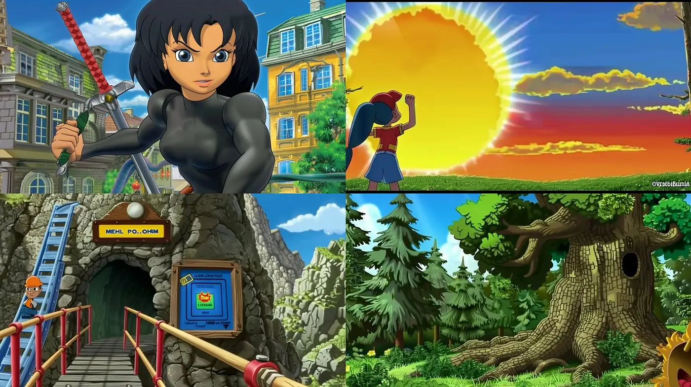 Vibrant Anime-Inspired Visions: A Fusion of Bold Hues and Dynamic Expressions - Midjourney sref style