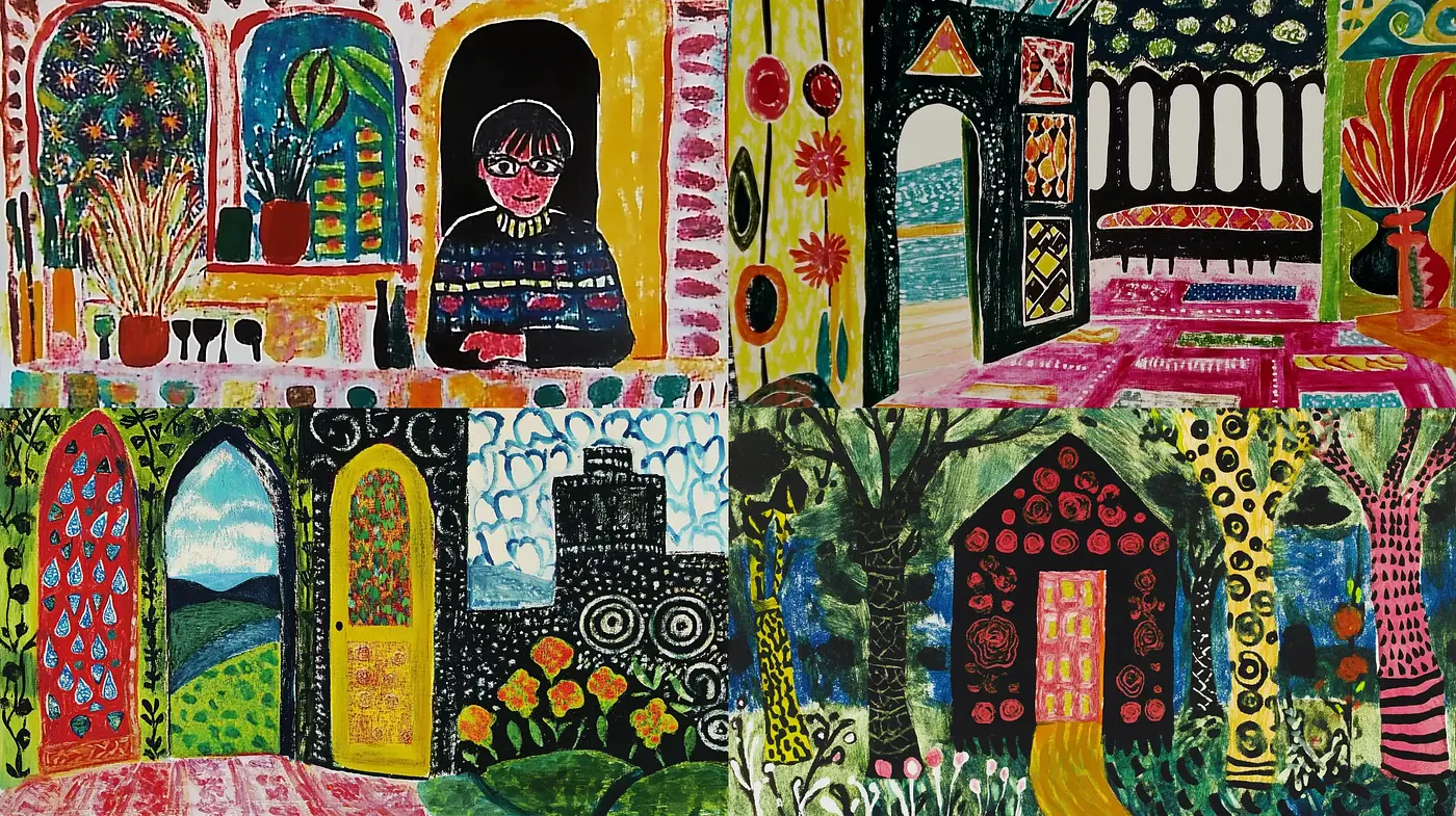 Folkloric Whimsy: Vibrant Naïve Art Narratives - Midjourney sref style
