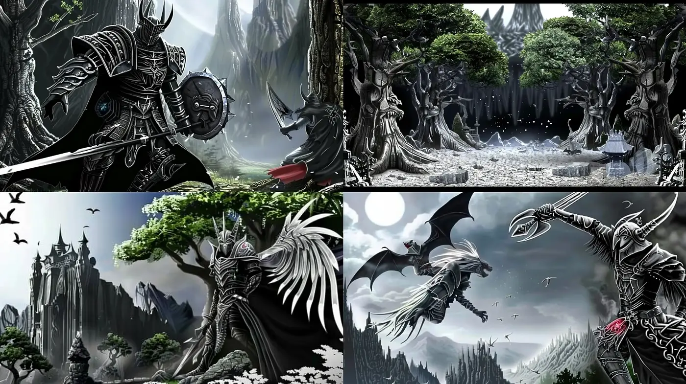Gothic Fantasy Realms with Ethereal Hues and Brooding Atmosphere - Midjourney sref style