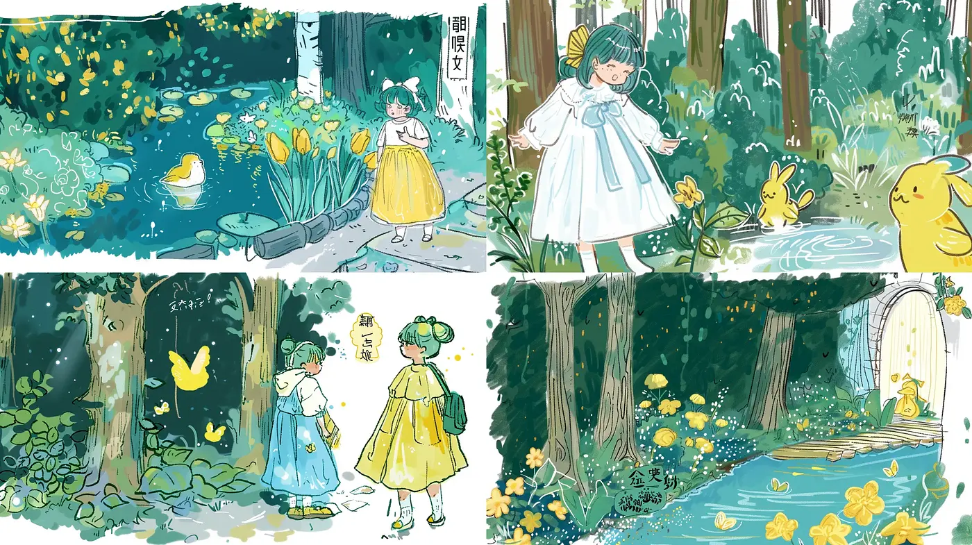 Whimsical Watercolor Wonderland: A Serene and Playful Artistic Exploration - Midjourney sref style